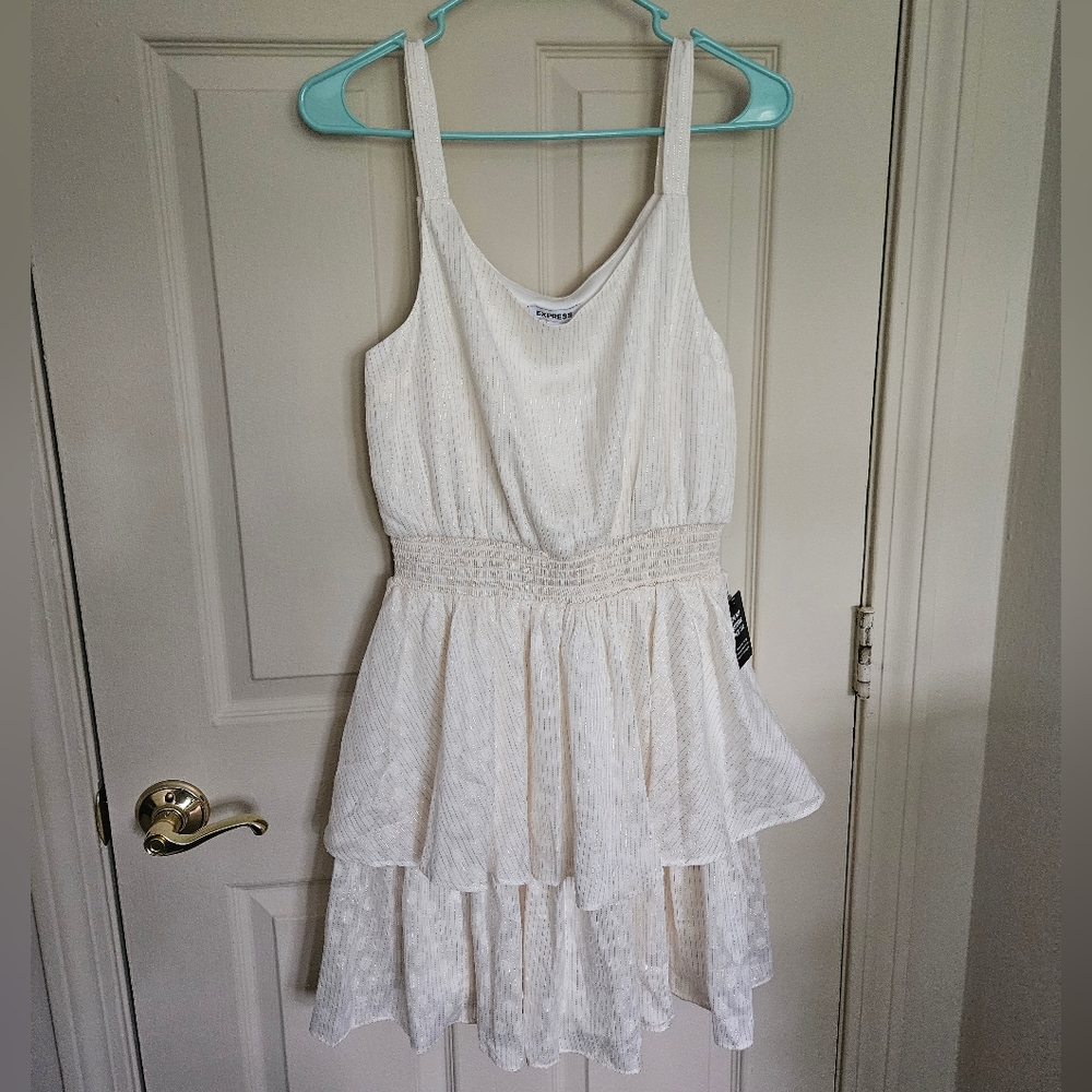 NWT Express Mini Cream/Gold Dress S